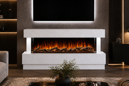 Evolution Fires Raphael Electric Fireplace Suite (White Stone Effect)