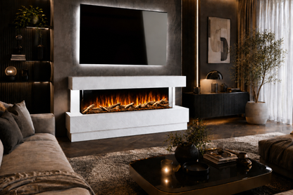 Evolution Fires Raphael Electric Fireplace Suite (White Stone Effect)
