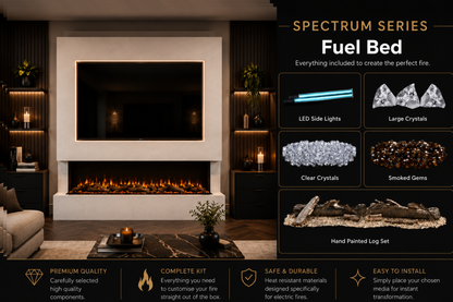 Evolution Fires Package 9 – Pre-Built Media Wall with Electric Fireplace