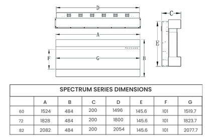 Evolution Fires Spectrum Slimline Series 50 Inch Media Wall Electric Fire