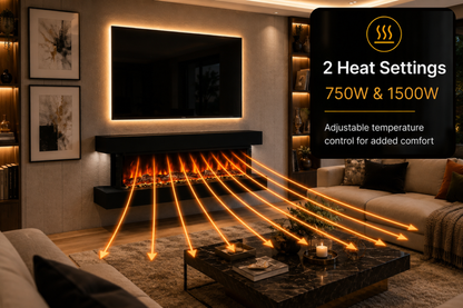 Evolution Fires - Studio 6 Oak Wall-Mounted Electric Fireplace