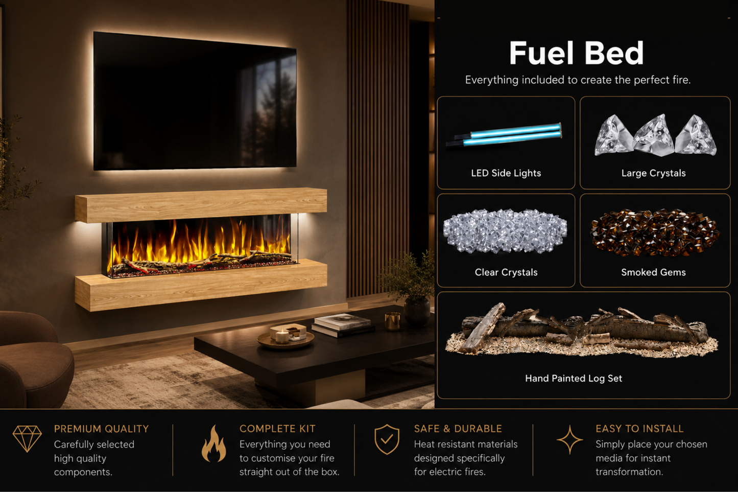 Evolution Fires - Studio 4 Wall-Mounted Electric Fireplace