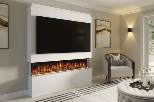 Pre-Built Media Wall With Electric Fireplace Package 20 by Evolution Fires