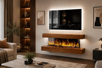 Evolution Fires Studio 4 - Walnut Wall-Mounted Electric Fireplace