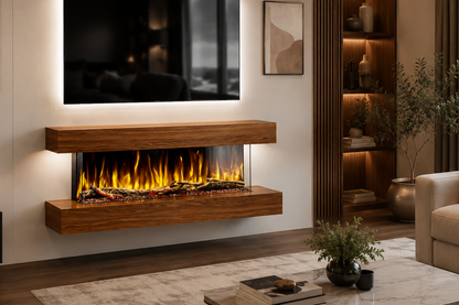 Evolution Fires Studio 4 - Walnut Wall-Mounted Electric Fireplace