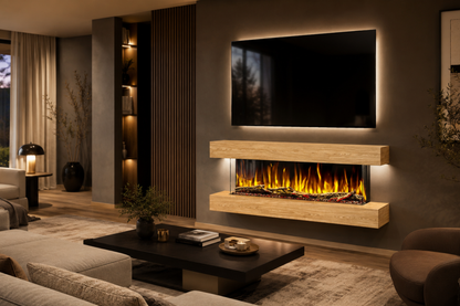 Evolution Fires - Studio 5 Oak Wall-Mounted Electric Fireplace