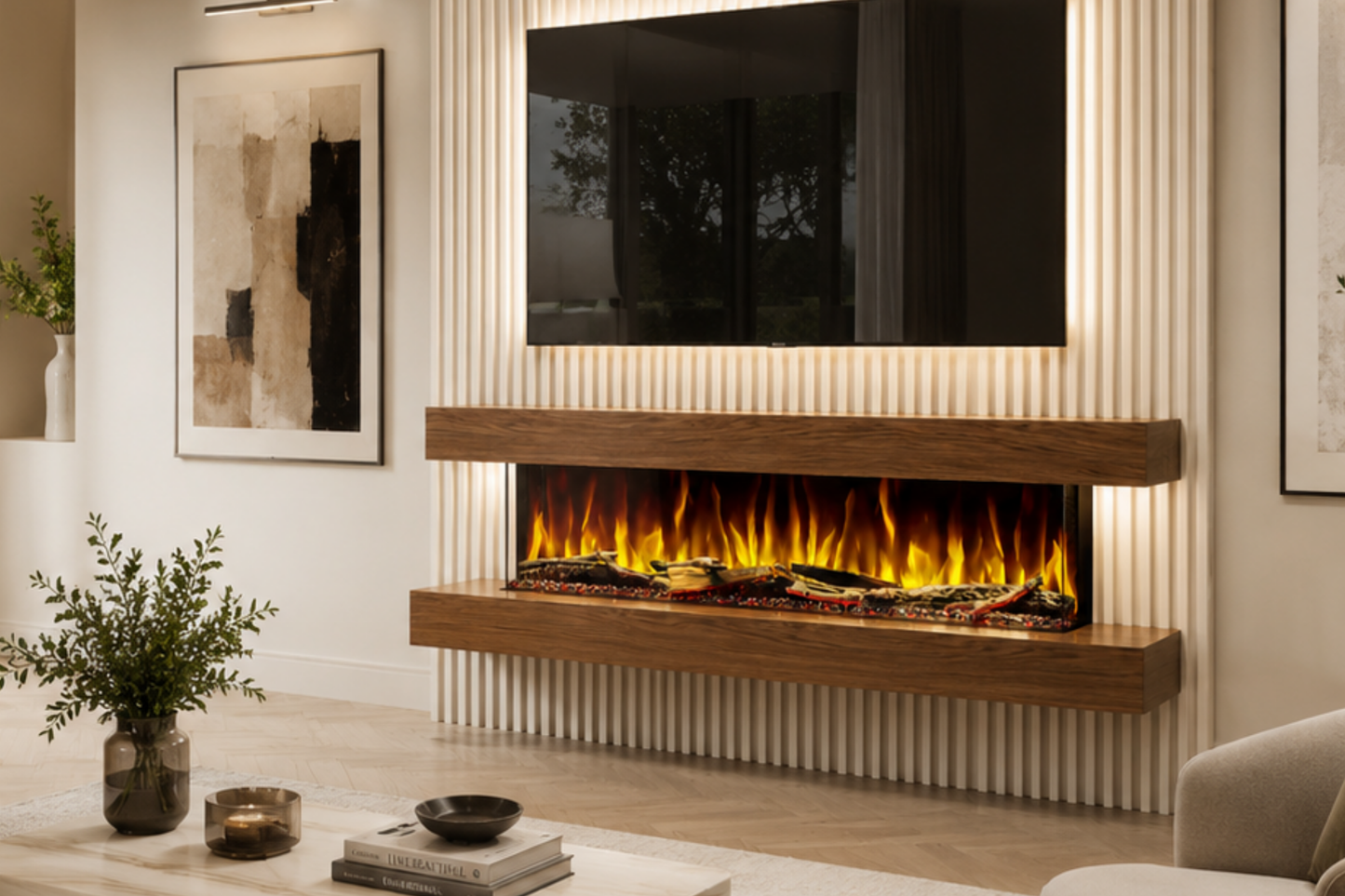 Evolution Fires - Studio 6 Walnut Wall-Mounted Electric Fireplace