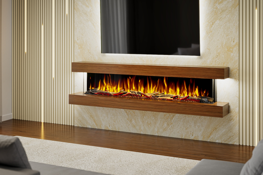Evolution Fires - Studio 7 Walnut Wall-Mounted Electric Fireplace