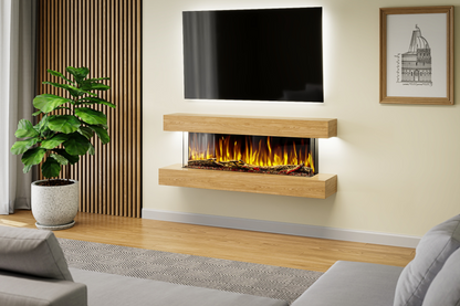 Evolution Fires Studio 4 - Oak Wall-Mounted Electric Fireplace