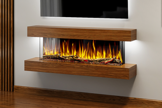 Evolution Fires Studio 4 - Walnut Wall-Mounted Electric Fireplace