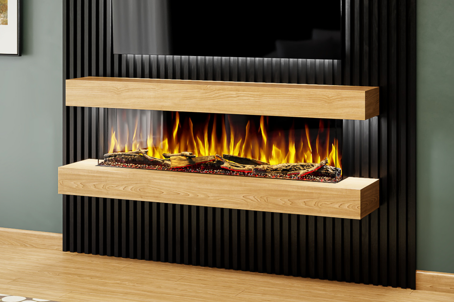 Evolution Fires - Studio 5 Oak Wall-Mounted Electric Fireplace