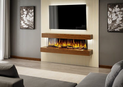 Evolution Fires - Studio 5 Walnut Wall-Mounted Electric Fireplace