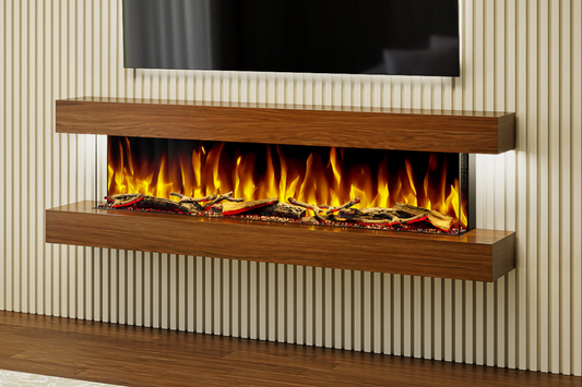 Evolution Fires - Studio 6 Walnut Wall-Mounted Electric Fireplace