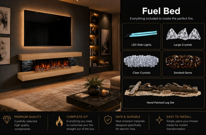 Evolution Fires - Vegas 72 - Wall-Mounted Electric Fireplace Grey Textured