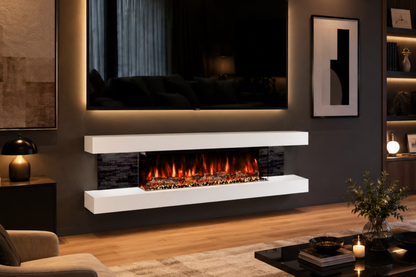 Evolution Fires - Vegas 72 - Wall-Mounted Electric Fireplace (Black Stone Tiles)