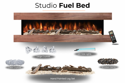 Evolution Fires - Studio 6 Walnut Wall-Mounted Electric Fireplace