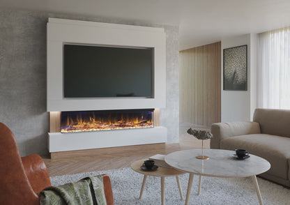 Pre-Built Media Wall With Electric Fireplace by Evolution Fires