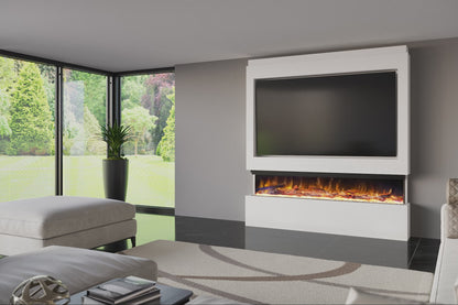 Pre-Built Media Wall with Electric Fireplace by Evolution Fires