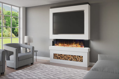 Pre-Built Media Wall With Electric Fireplace by Evolution Fires