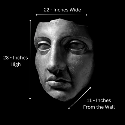 Extra Large 3D Wall Art Face Sculpture ( Platinum Venetian Plaster)