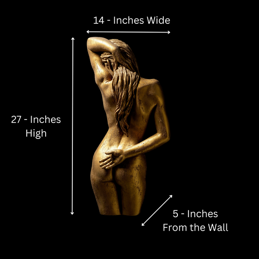 Large 3D Wall Art Female Sculpture (Gold Venetian Plaster)