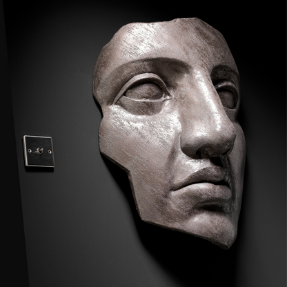 Extra Large 3D Wall Art Face Sculpture ( Bronze Venetian Plaster)