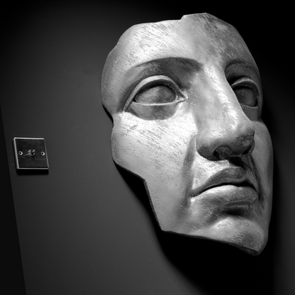 Extra Large 3D Wall Art Face Sculpture ( Platinum Venetian Plaster)