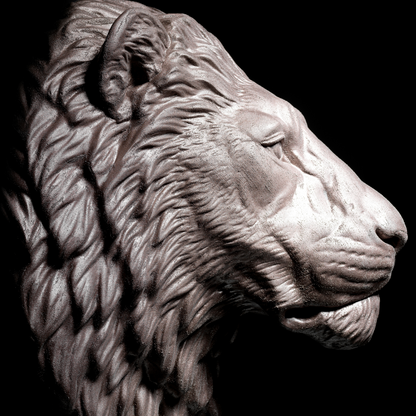 Extra Large 3D Wall Art Lion Sculpture (Bronze Venetian Plaster)