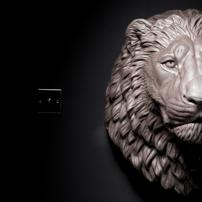 Extra Large 3D Wall Art Lion Sculpture (Bronze Venetian Plaster)