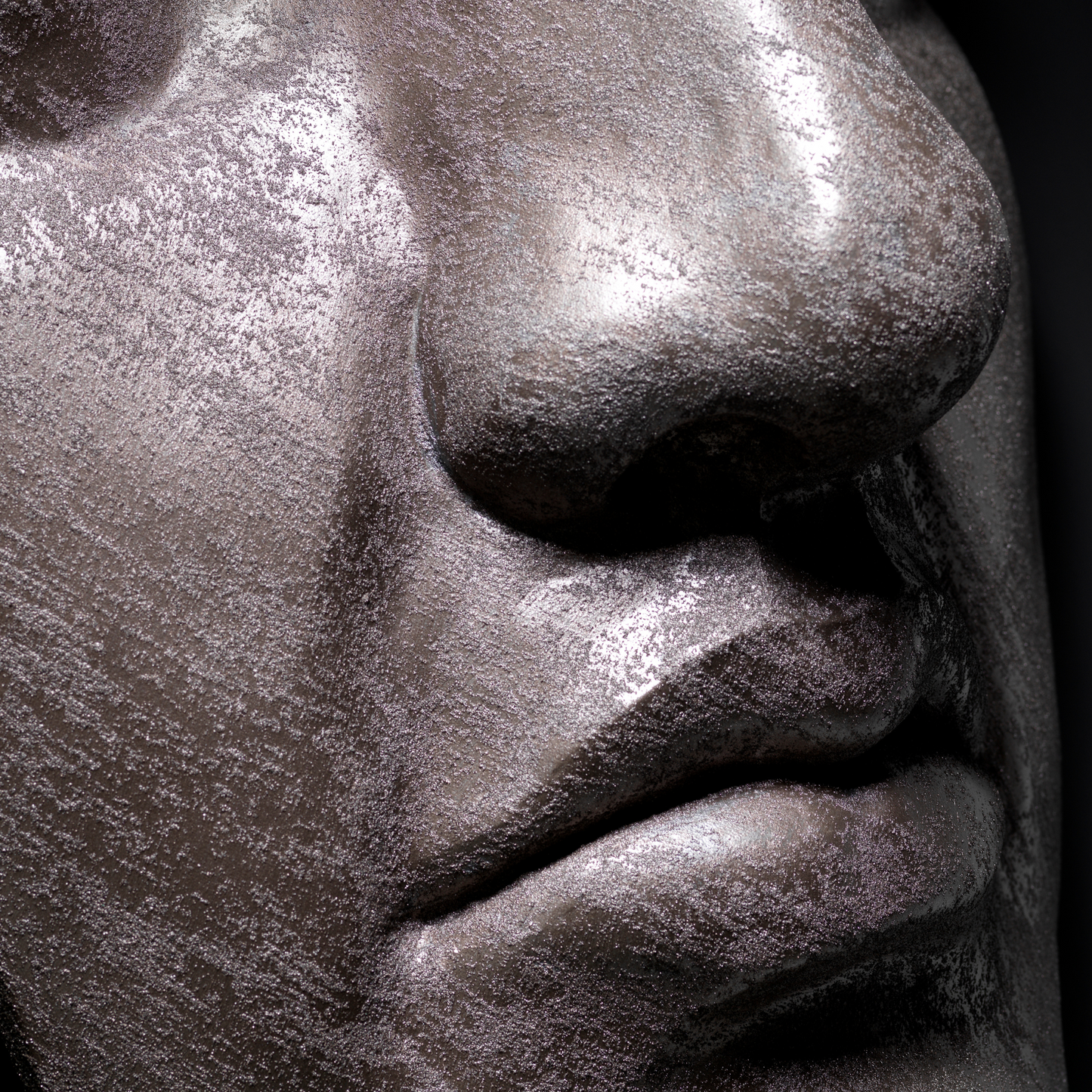 Extra Large 3D Wall Art Face Sculpture ( Bronze Venetian Plaster)