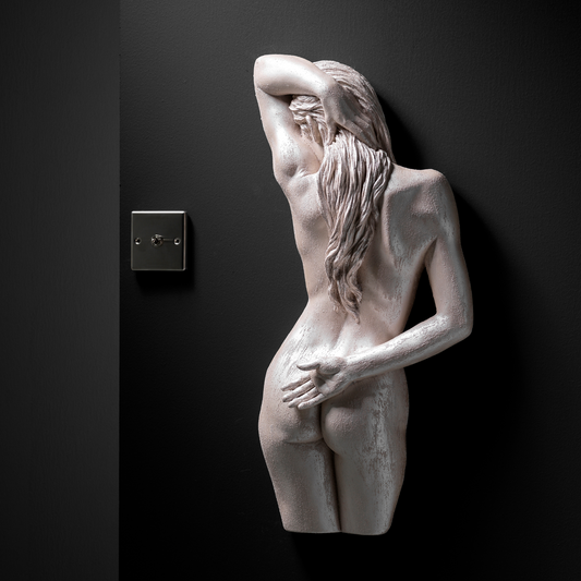 Large 3D Wall Art Lady Sculpture (Pearl Venetian Plaster)
