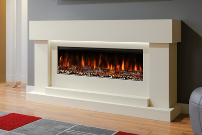Evolution Fires - Neon Electric Fireplace Suite (Cream)