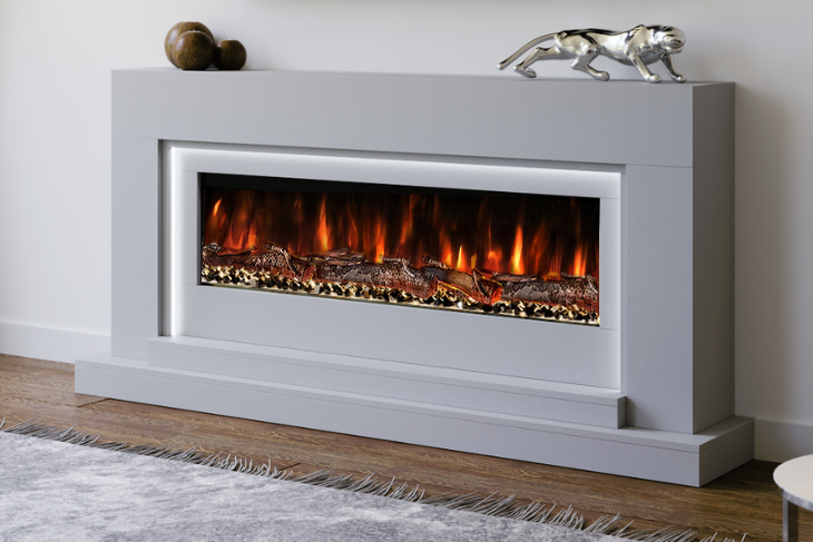 Evolution Fires Nivarna Electric Fireplace Suite (Gray)