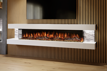 Landscape 96 Gray Stone Wall Mounted Electric Fireplace