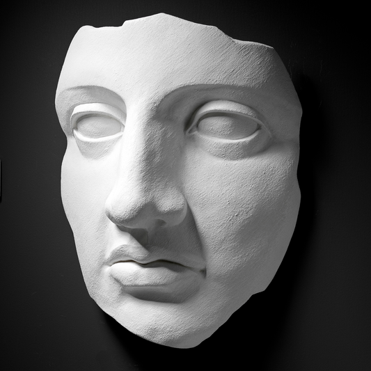 Extra Large 3D Wall Art Face Sculpture (White Venetian Plaster)