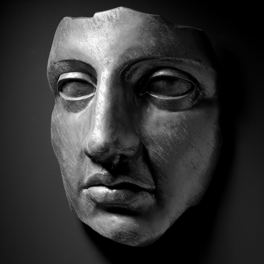 Extra Large 3D Wall Art Face Sculpture ( Platinum Venetian Plaster)