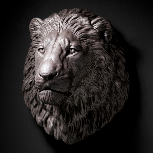 Extra Large 3D Wall Art Lion Sculpture (Bronze Venetian Plaster)