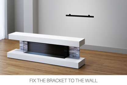 Evolution Fires - Vegas 72 - Wall-Mounted Electric Fire (White, Grey Stone)